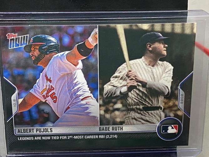 Albert Pujols Babe Ruth 2022 Topps Now RBI Record Dual Card #999