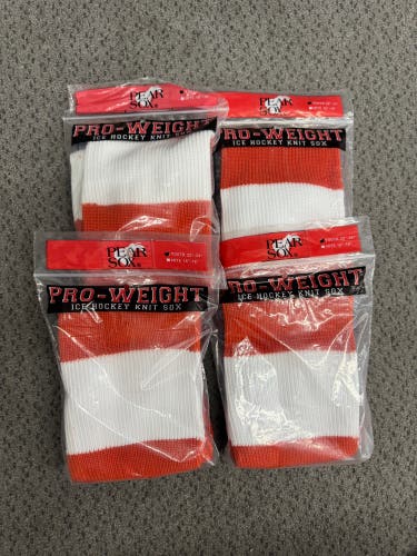 4-Pack Orange Youth Hockey Socks (New)