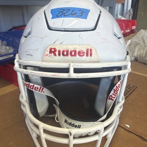 USED RIDDELL FLEX ADULT HELMET - LARGE - WHITE METALLIC