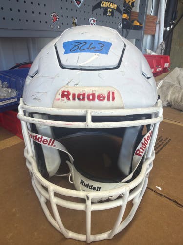 USED RIDDELL FLEX ADULT HELMET - LARGE - WHITE METALLIC