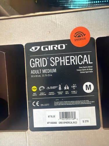 Unisex Medium Giro grid spherical MIPS  Helmet (New)