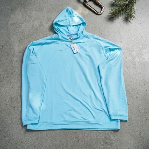NWT Peter Millar Crown Sport Hoodie XL Light Blue Golfcore Quiet Luxury $140