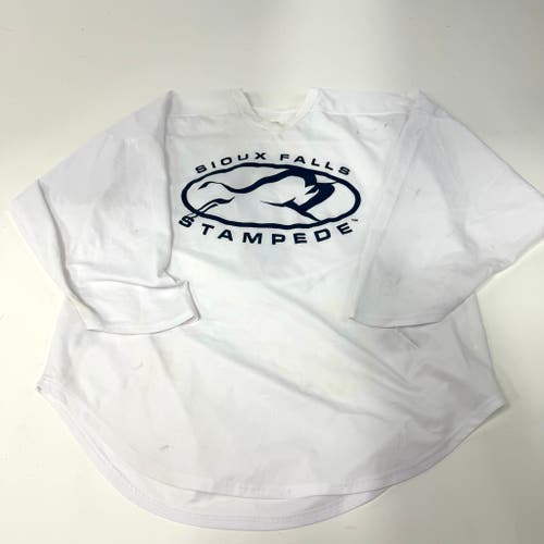 Used White Siuox Falls Stampede Practice Jersey | Goalie Cut XL | AB512