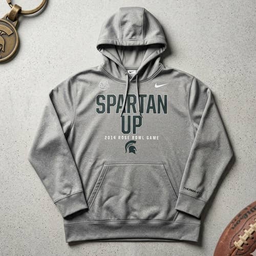 Nike Therma-Fit Michigan State Spartans 2014 Rose Bowl Hoodie Men's XL Grey