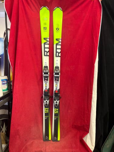 Skis: Volkl 172 cm All Mountain Skis With Bindings (Used)