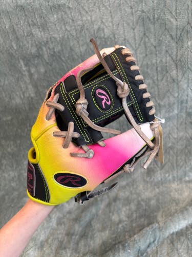 Pink Rawlings Heart of the Hide RH Infield Baseball Glove 11.5" (Used)