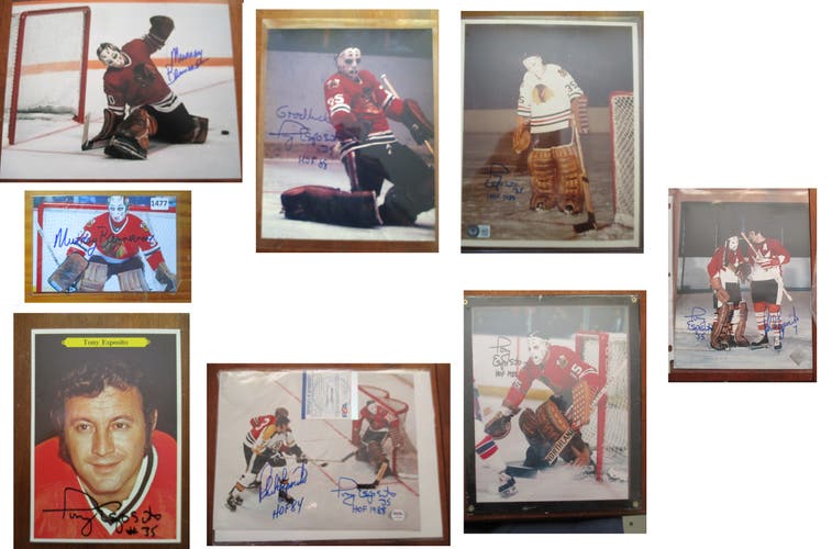Autographed Photos Collection NHL Hockey Goalies Esposito / Bannerman