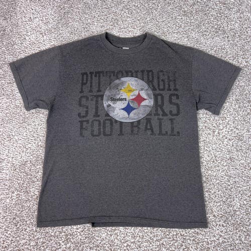 Pittsburgh Steelers Shirt Mens Large Heather Gray NFL Football Graphic T Shirt