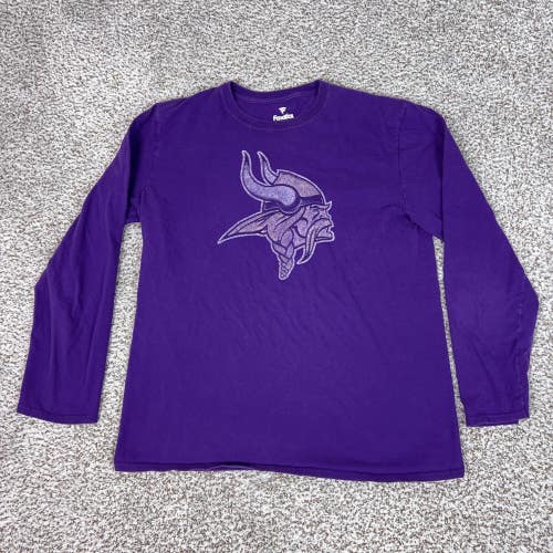Minnesota Vikings Shirt Mens Large Purple Long Sleeve NFL Football Fanatics