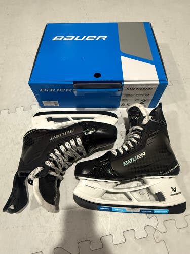 Black 2024 Bauer Supreme Shadow Hockey Skates Regular Width 8.5 (Used)