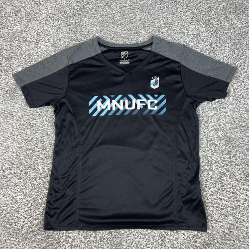 Minnesota United FC Shirt Womens Large Black Gray MLS Soccer MNUFC Training