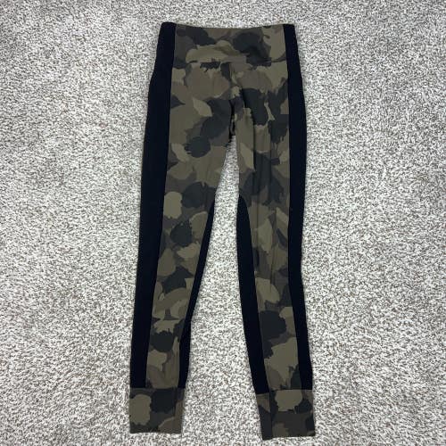 Athleta Pants Womens XS Green Camo Ankle Leggings Zip Pockets Yoga Essex Hybrid