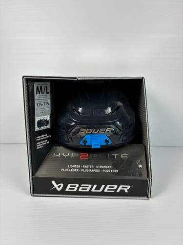 New Medium/Large Bauer Hyperlite 2 Helmet - Navy