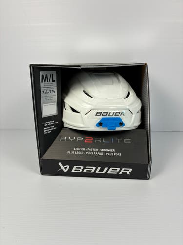 New Medium/Large Bauer Hyperlite 2 Helmet - White