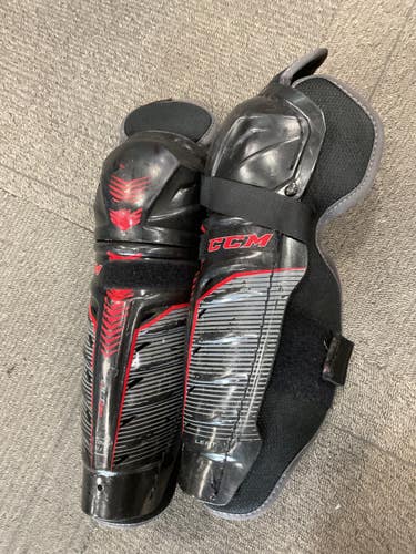 Used CCM QLT 250 Senior Shin Guards Black 11" 11614-S000243647