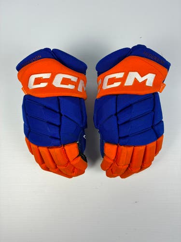 Used 14" CCM HGPJS Pro Stock Hockey Gloves - Orange/Royal