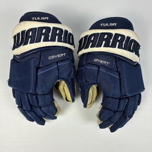 Used 14" Warrior Covert Pro Stock Hockey Gloves - Navy/White