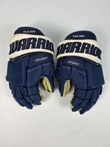 Used 14" Warrior Covert Pro Stock Hockey Gloves - Navy/White