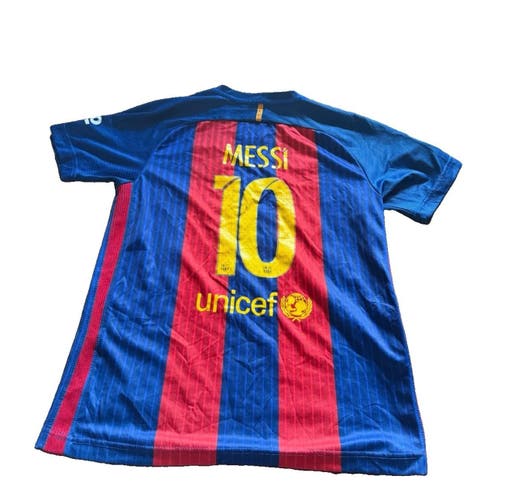 Nike FC Barcelona 2016/17 Messi #10 Home Jersey La Liga Qatar Airways UNICEF Kit (Used)