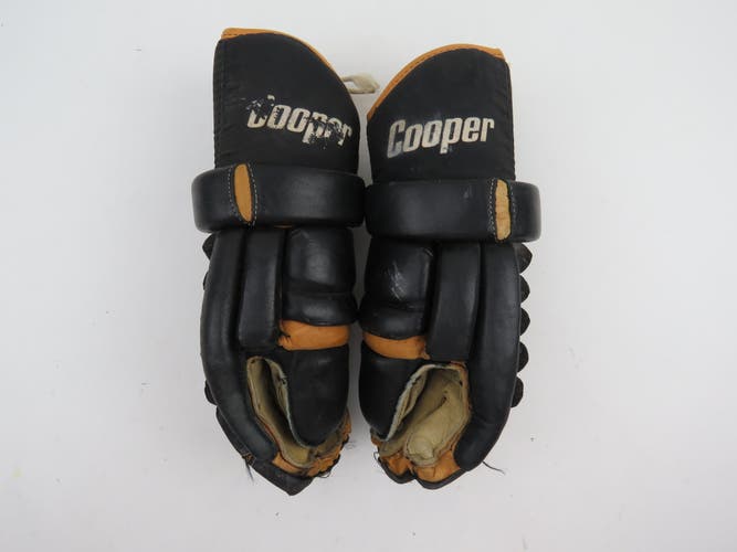 Vintage Leather Black Cooper Made in Canada Hockey Player Gloves