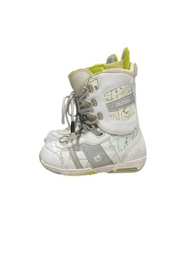 Used Burton SAPHIRE Womens Snowboard Boots White Senior 9 11847-S000038506