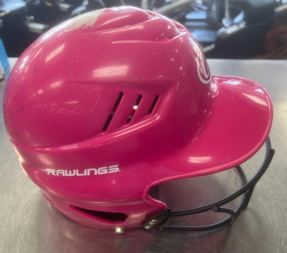 Used Rawlings HLEMET Batting Helmet w/Mask Pink One Size 11497-S000161246