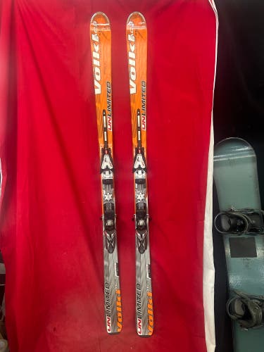 Skis: Volkl 177 cm All Mountain Skis With Bindings (Used)