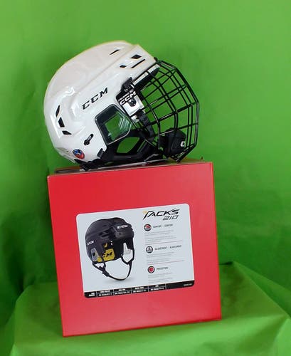 Medium Senior CCM Tacks 210 Combo Helmet (New) - White
