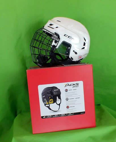 Small Senior CCM Tacks 210 Combo Helmet (New) - White
