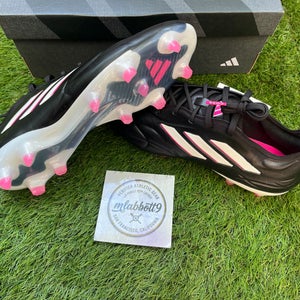 Adidas Copa Pure.1 FG Cleats (HQ8904) - Core Black/Shock Pink - Size 10 - K-Leather - New (DS)