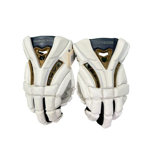 White 13" Maverik Rome Lacrosse Gloves (Used)