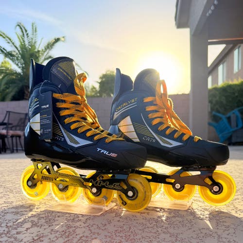Black/Yellow 2022 True Catalyst 5 Hockey Skates Wide Width 7.5 (New)
