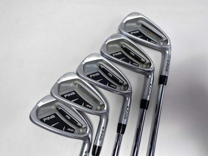 Ping i20 Iron Set 4-9 Green Dot 2* Up CFS Stiff Steel Mens RH No 8 iron