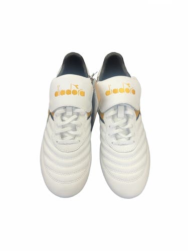 Diadora Brasil LT T Soccer Cleats - White/Gold - Size 9 Brand new with tags