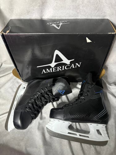 American Ice Force 2.0 Hockey Skates Men’s Size 7 Black Stainless Steel w/ Box - like new