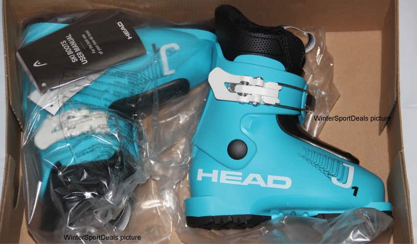 NEW HEAD 2027 kids ski boots size mondo 15.5 / US 8 HEAD J1 ski boots bluespeed