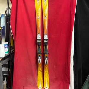 Skis: K2 T:Nine Burnin' Luv women's all-mountain skis, 167cm. 
Bindings: Marker 
Binding Range: 283-