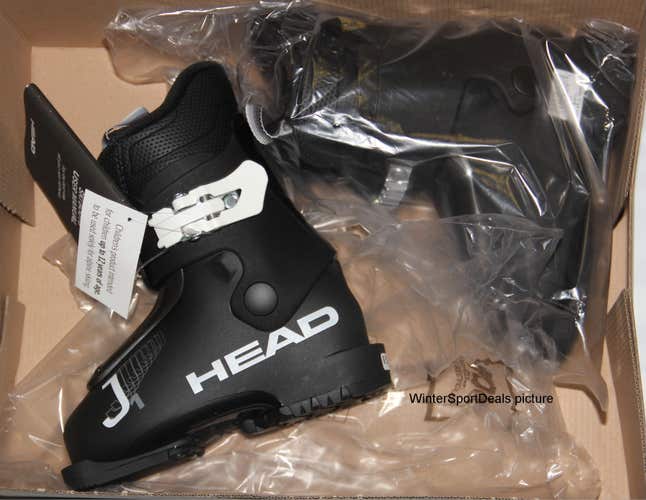 NEW HEAD 2027 HEAD kids ski boots size mondo 16.5 / US 9 HEAD J1ski boots black