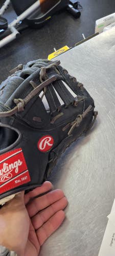 Used Rawlings D125WFB BB/SB First Base RH Throw Black 12 1/2" 11497-S000161263