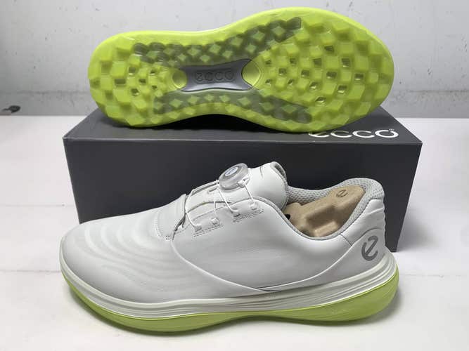 ECCO M LT1 BOA Waterproof Golf Shoes White Men's SZ 10-10.5 (EU 44) NIB