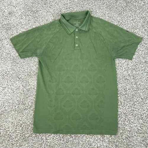 Fabletics Polo Shirt Mens Small Green Athletic Golf Performance Jacquard Raglan