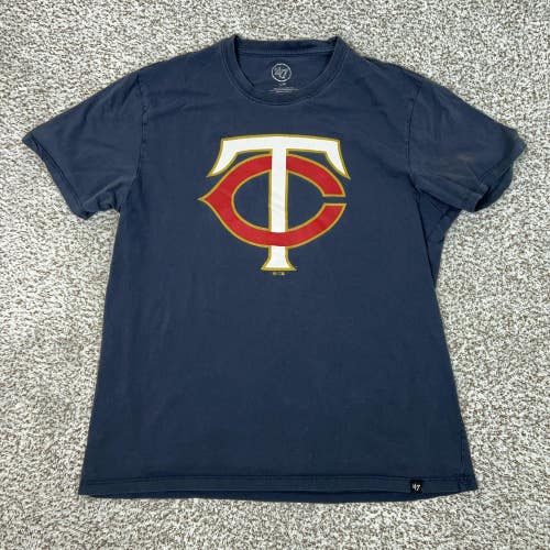 Minnesota Twins Shirt Mens Large Navy Blue MLB Baseball Tee TC Logo Graphic