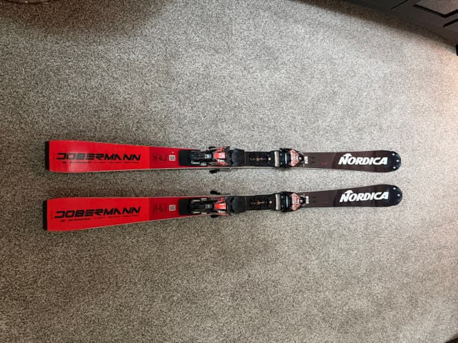 Nordica 156 cm Racing Dobermann SL WC Skis With Bindings Max Din 18 (Used)