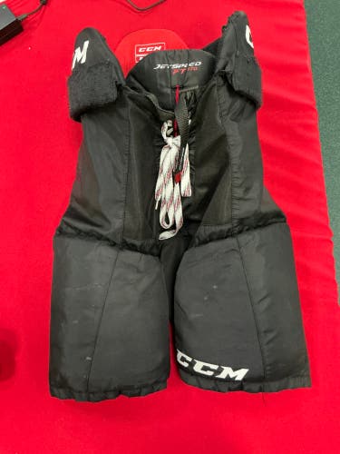 Black Senior Medium CCM JetSpeed FT370 Hockey Pants (Used)