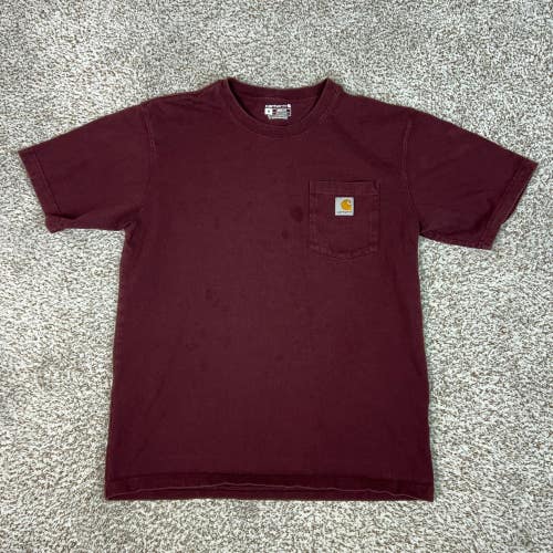 Carhartt Shirt Mens Medium Red Pocket T Tee Loose Fit Cotton Workwear Casual