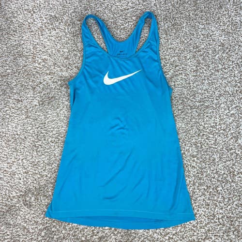 Nike Tank Top Womens Small Blue Dri FIT Racerback Running Activewear Workout Gym
