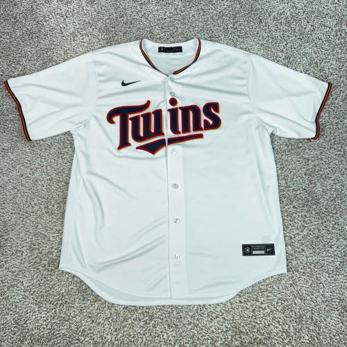 Minnesota Twins Jersey Mens XL Nike Baseball White MLB Sports Logo Fanwear Top