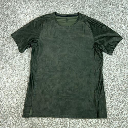 Lululemon Shirt Mens Large Gray Metal Vent Tech Training Workout Gym Active Logo