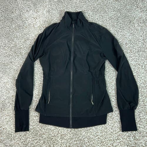 Lululemon Jacket Womens 8 Black Full Zip Thumbhole Activewear Running Gym Sports