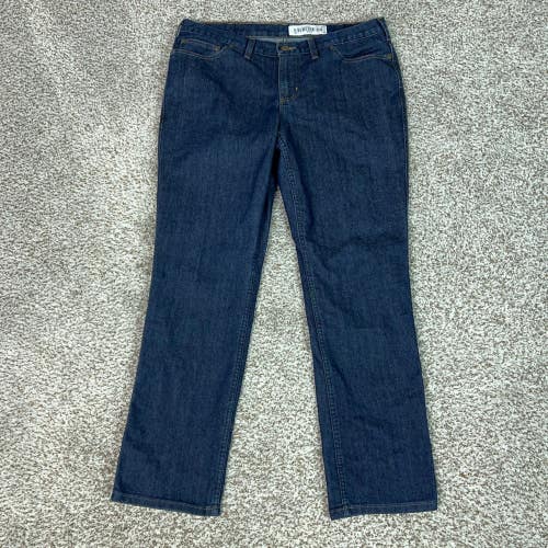 Carhartt Jeans Womens 12 Blue Relaxed Fit Straight Leg Stretch Denim Workwear